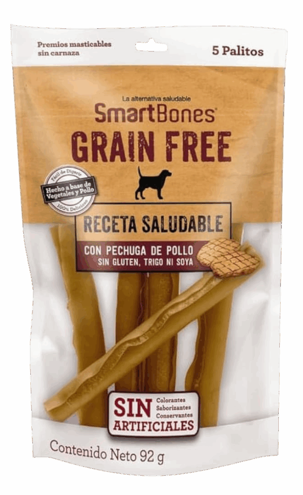 Premio Smartbones sin Grano Stick de Pollo 5 pzas